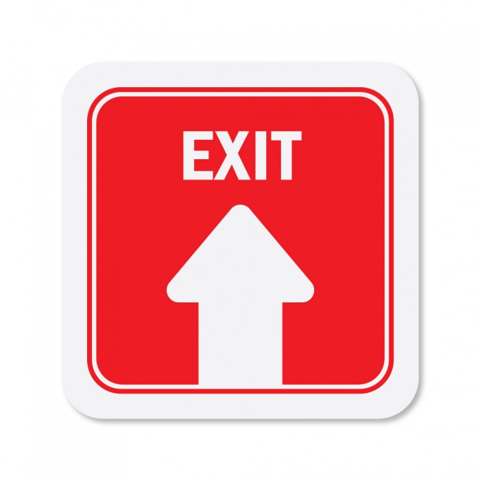 Covid-19 Floor Sticker Exit Red 26x26cm 3pcs